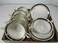 7 AYNSLEY "WENDOVER" DBL HANDLED BOWLS W/PLATES