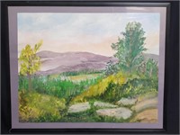 Signed pastel landscape