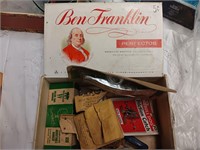 Ben Franklin Cigar Box full of Hardware