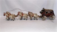 CAST IRON STAGECOACH W/ 6 HORSES