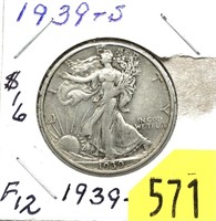 1939-S Walking Liberty half dollar