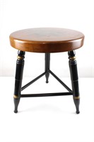 L. Hitchcock Round Stenciled Stool