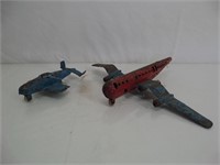 Lot (2) Stamped Steel Airplanes - Rough