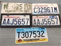 (4) WA License Plates & (1) ND License Plate