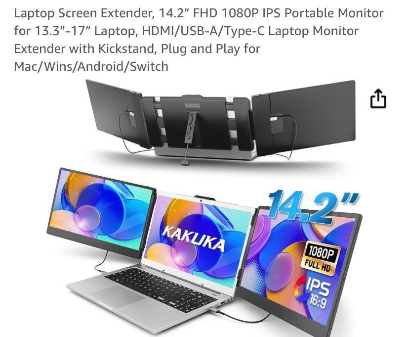 Laptop Screen Extender, 14.2" FHD 1080P IPS Porta