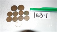 11) Canadian Coins 1913 & 1917 One Cent, +