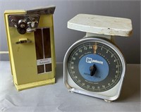 Vintage Kitchen Scales And Electric Can Opener