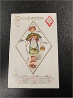 Antique Nash H13 Embossed Hallowe'en Postcard-