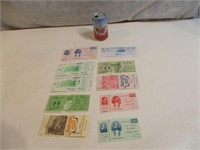 Lot de 10 billets de loterie Loto-Québec 1970