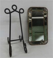 Metal Picture Stand with Mirrored Heart Tray