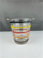 Glass Mid Century Striped ice bucket