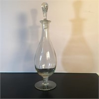 MID CENTURY GLASS DECANTER PEDESTAL