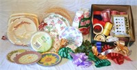 Vintage Christmas Bows, Disposable Holiday Plates+