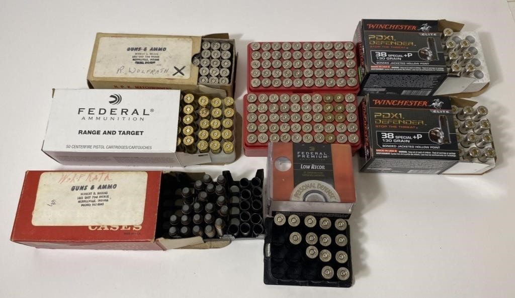 Assorted .38 Special Rounds and Empty Shell