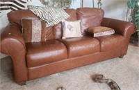 Italian Three Seat Leather Sofa