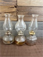 Antique 3pc Wall Hanging Kerosene Oil Lamps