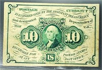 1863 Postage Currency 10 Cents UNCIRCULATED