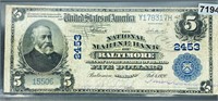 1920 $5 Blue Seal Bill CLOSLY UNCIRCULATED