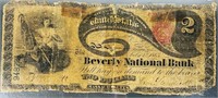1865 $2 Massachusetts Bill NICELY CIRCULATED