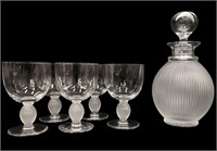 LALIQUE "Langeais" Crystal Stemware Set