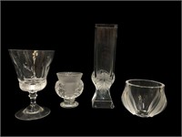 LALIQUE Crystal Vases Broceliande