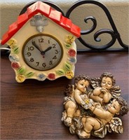 J - WALL CLOCK & CHERUBS DECOR (R3 1)