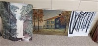 3 UNFRAMED PICTURES -