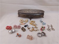 15 pair Vintage Earrings in Vintage Box