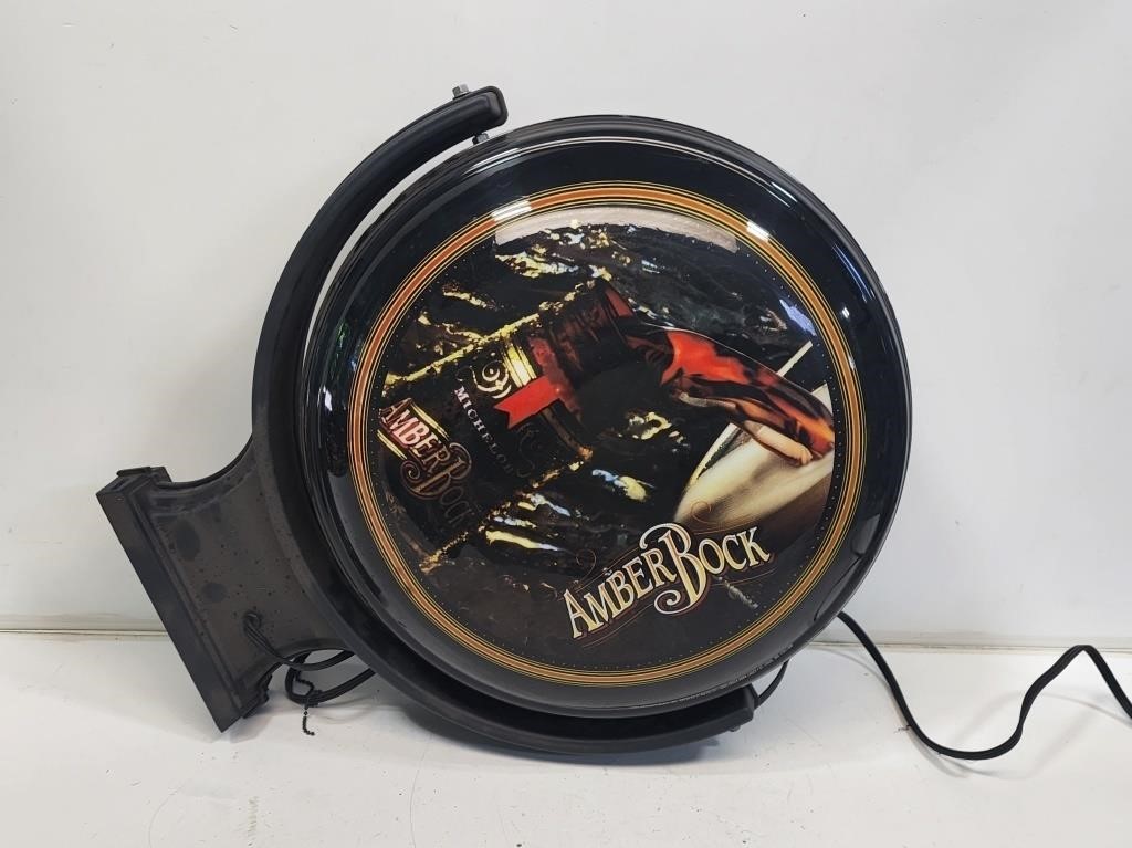 2001 Michelob Amber Bock Beer Rotator Sign