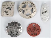 1914 ILL. CHAUFFER BADGE & OLYMPIA  COUNTRY CLUB