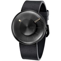 ODM Men Watch-Black Case with Black Leather Strap