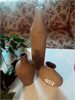 wood look vases