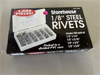 1000 pc Riveting Set 1/8\" Steel Rivets Storehouse