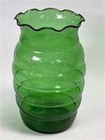 Anchor Hocking Forest Green Beehive Vase 7”