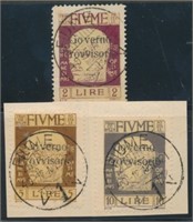 FIUME #144 & #146-147 ON PIECE USED FINE-VF