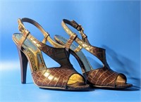 BCBG Girls Nickole Coffee Brown Croc Heels