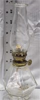 Vintage Oil Lamp 8” Hexagon Clear Glass Footed