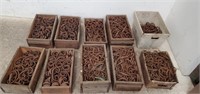 10 boxes of vintage  iron pieces