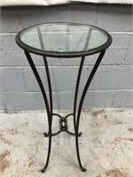 METAL AND GLASS PLANT STAND