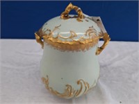 Ginger Jar Green And Gold Colored Porcelain