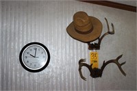 antlers and wall clock