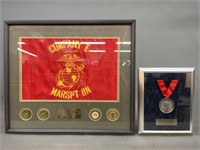 2 Gen. Gray framed commemoration medals.