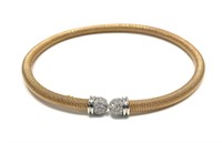 Sterling silver gold tone coil bracelet,