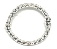 Sterling silver rope design hinged bangle