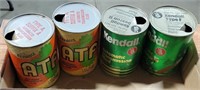 2 KENDALL OIL CANS & 2 DEFIANCE ATF OIL CANS