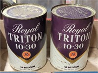 2 ROYAL TRITON 76 UNION FULL TIN CANS