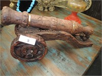 WOOD CARVED CANNON