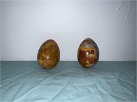 2 Vintage Genuine Alabaster Eggs
