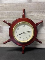 Wooden Ship Wheel Clock 19" Diameter