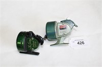 2-Vintage Spincast Fishing Reels Johnson/Hedd